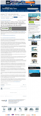 Dmitri Chavkerov  Anchorage Daily News  news story on long term trading success